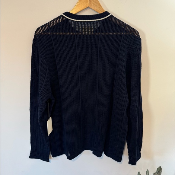 Aime Leon Dore Long Sleeve Mesh Knit Sweater Tee Navy Mens Large NWT - Picture 9 of 11